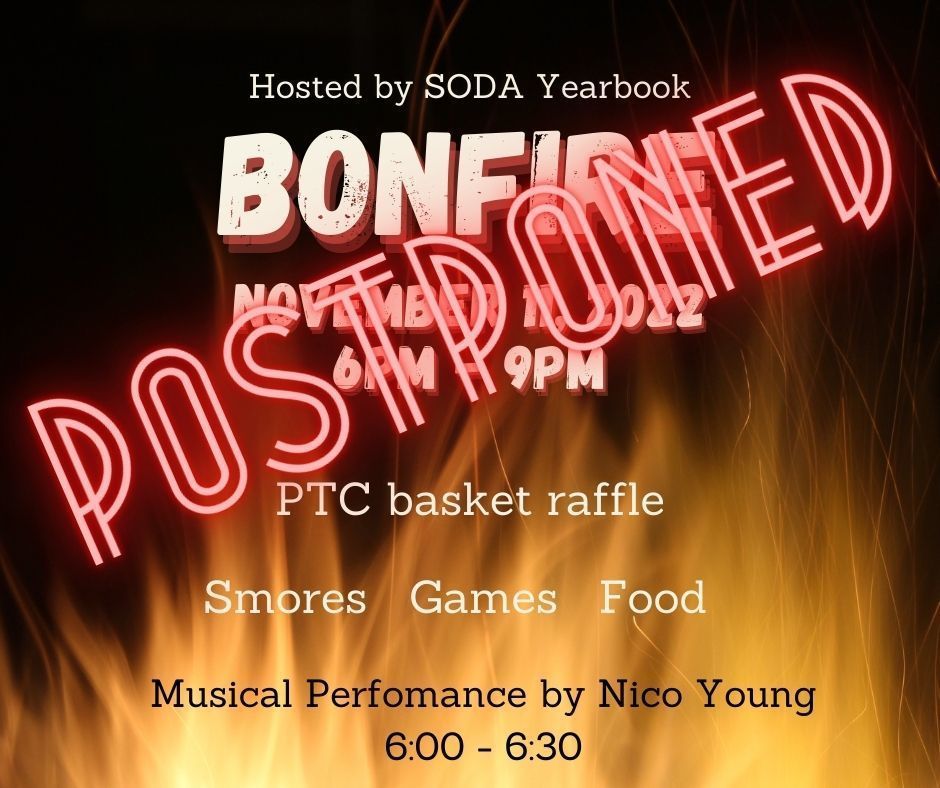 Image is a postponed Bonfire flyer