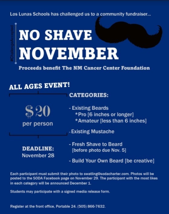 No Shave November Challenge Flyer