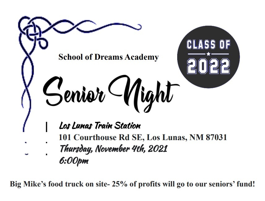 Class of 2022 Senior Night Flyer
