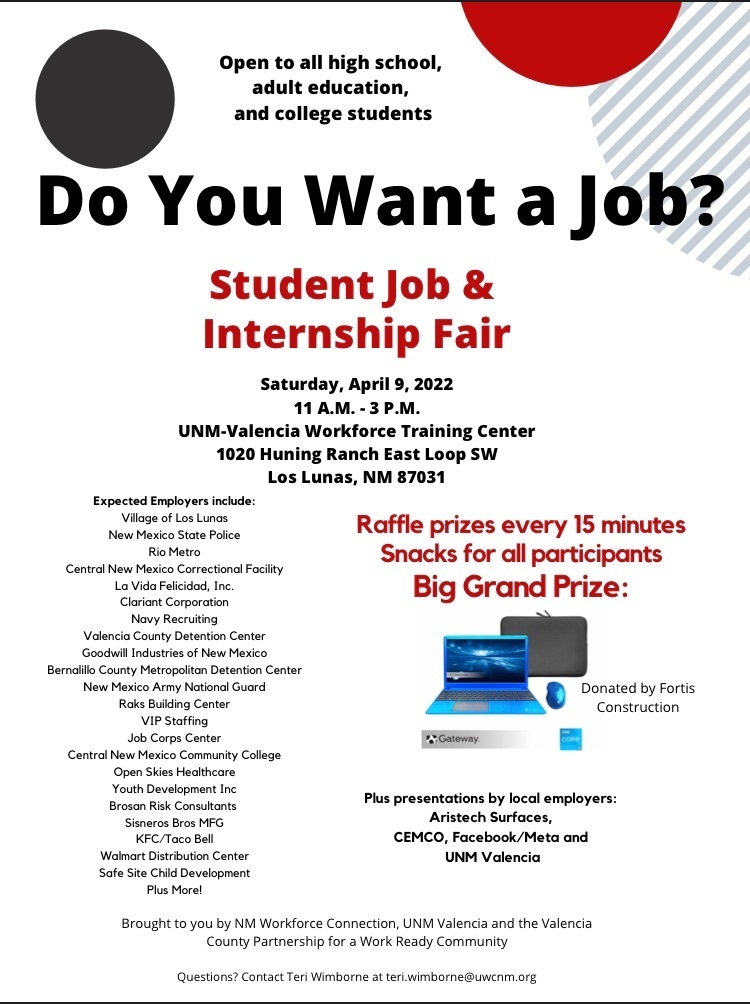 image is a flyer for a job fair