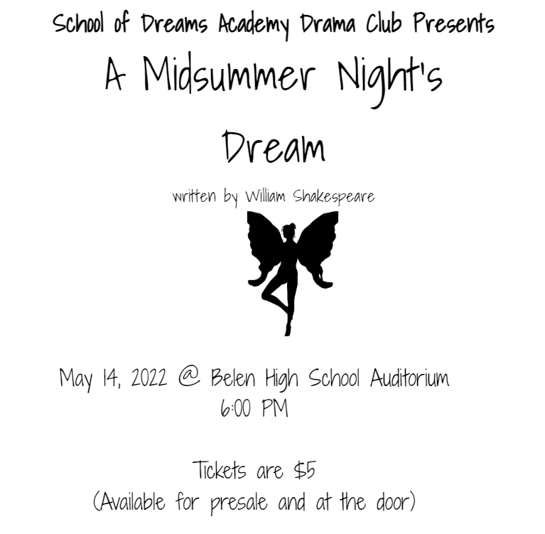 Image is of a flyer for Drama presentation