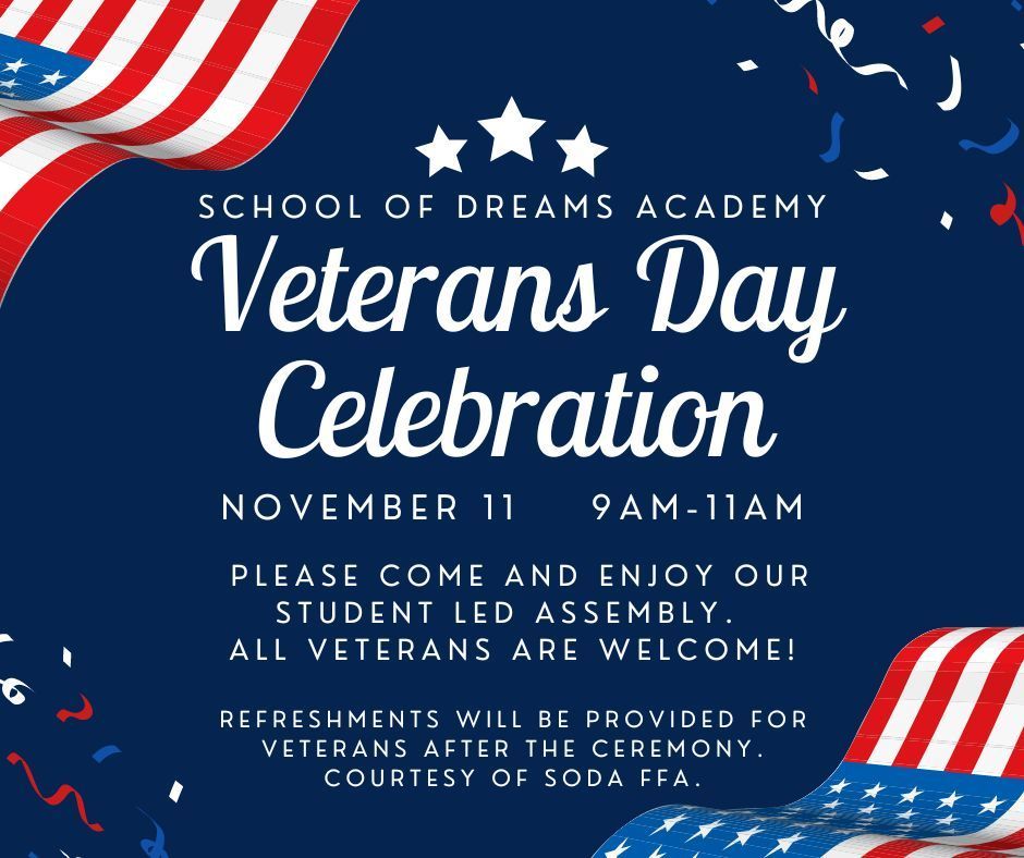 Image is a flyer for Veterans Day