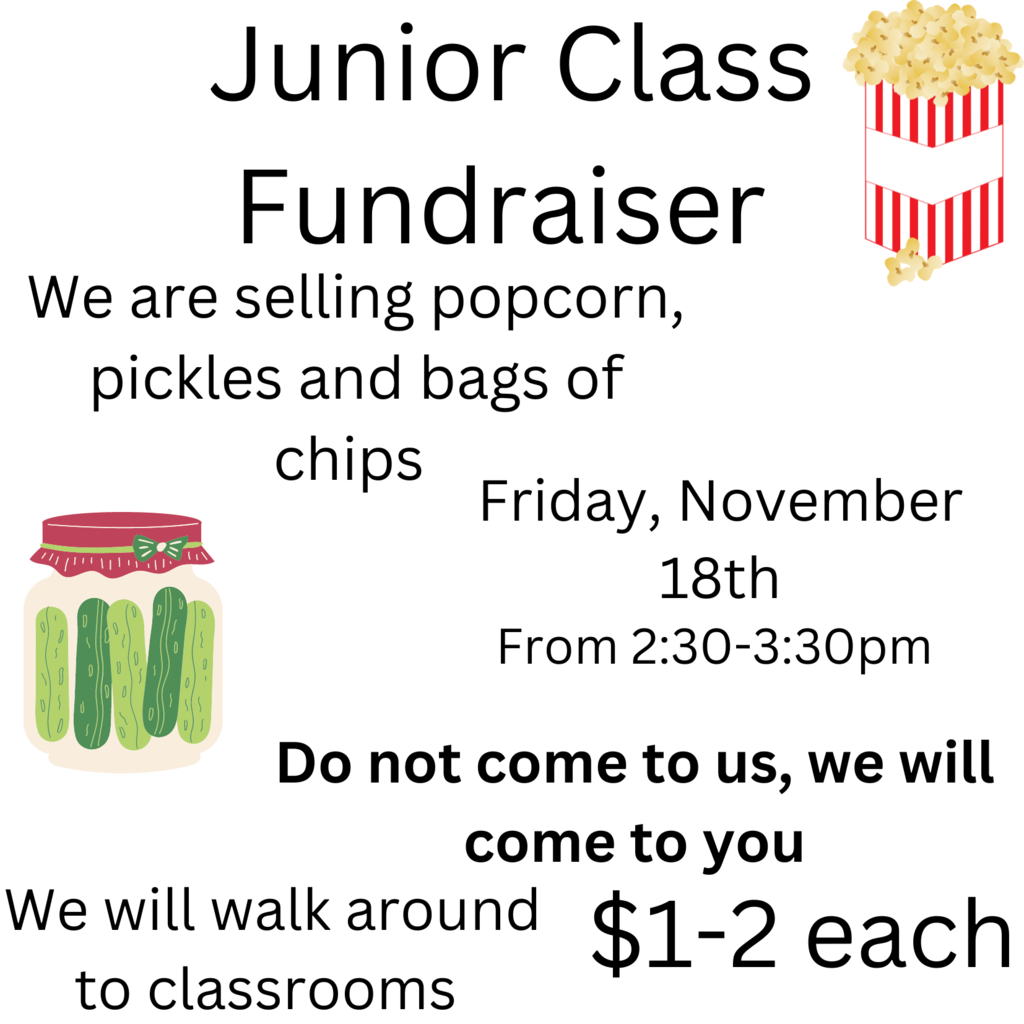 Image is a flyer for junior class fundraiser