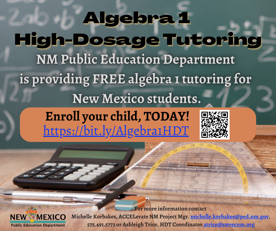flyer for Algebra 1 tutoring