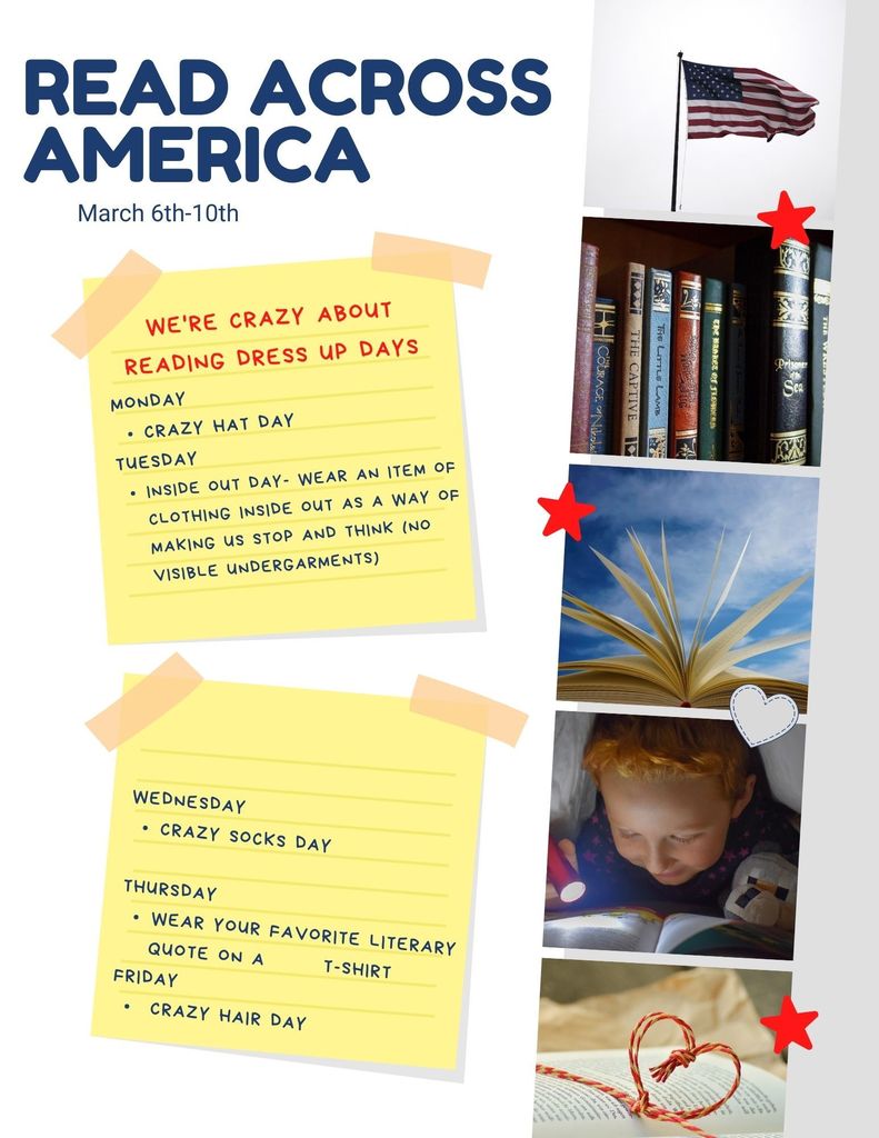 Read Across America spirit week flyer